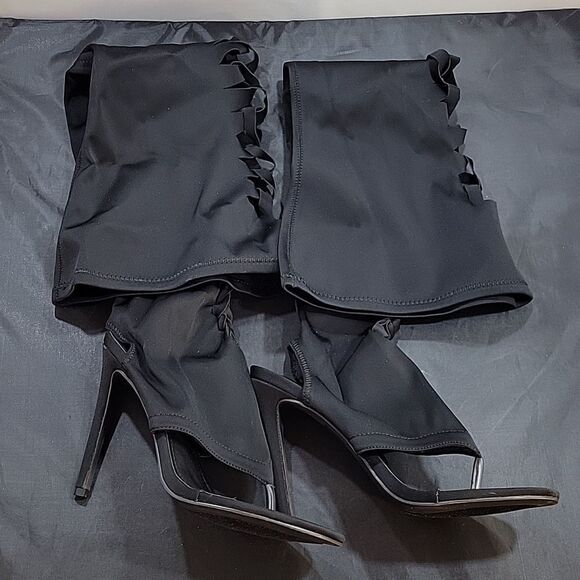 BRAND NEW CAPE ROBBIN KNOTTED HIGH HEEL THIGH HIGH OPEN TOE SANDAL - Picture 2 of 16